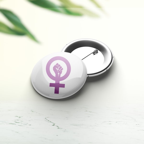 Feminist Faust Button Pin / feministin Feminism