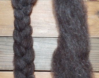 5oz CVM Southdown Alpaca Roving Undyed, Local, Natural GORGEOUS!  Knit Crochet Macrame Weave Beautiful Wool Alpaca Brown Chocolate