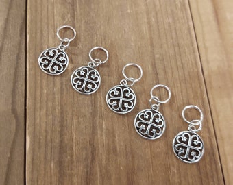 5 Celtic Charms for Stitch Markers, Zipper Pulls, Crazy Quilts, Jewelry Making & Crafts. Adorable Unique Knit Crochet Quilt Whimsical Boho