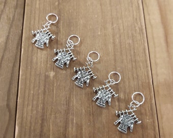 5 Knitting Sweater Charms for Stitch Markers, Zipper Pulls, Crazy Quilts, Jewelry Making Crafts Unique Knit Skein Needles Wool Sheep Alpaca