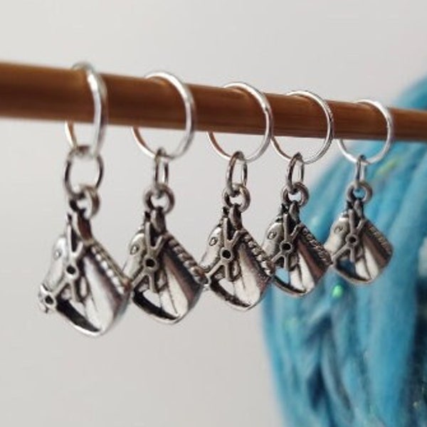 5 Horse Charms for Stitch Markers, Zipper Pulls, Crazy Quilts, Jewelry Making & Crafts Unique Knit Crochet Quilt Stable Farm Life Equestrian