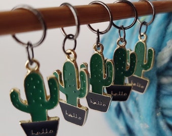5 Cacti Saguaro Charms for Stitch Markers, Zipper Pulls, Crazy Quilts, Jewelry Making & Crafts Unique Nature Desert Outdoors Cactus