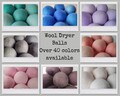 Wool Dryer Ball Set of 3. Natural Undyed & Beautiful Hand Dyed. Lots of colors! Better for your home. Laundry Supplies. Try for your pet.