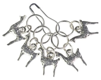 5 Alpaca Charms for Stitch Markers, Zipper Pulls, Crazy Quilts, Jewelry Making & Crafts. Adorable Unique OOAK Grey Fawn White Silver Camelid