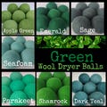 Wool Dryer Balls. Greens. Set of 3. Beautifully Hand Dyed. Better for your home. Laundry Supplies. Try As A Dog Cat Toy Sage Teal Shamrock
