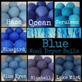 Wool Dryer Balls. Blues. Set of 3. Beautifully Hand Dyed. Better for your home. Laundry Supplies. Try As A Dog Cat Toy Cerulean Ocean Slate
