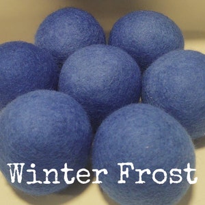 Wool Dryer Balls. Blues. Set of 3. Beautifully Hand Dyed. Better for your home. Laundry Supplies. Try As A Dog Cat Toy Cerulean Ocean Slate Winter Frost