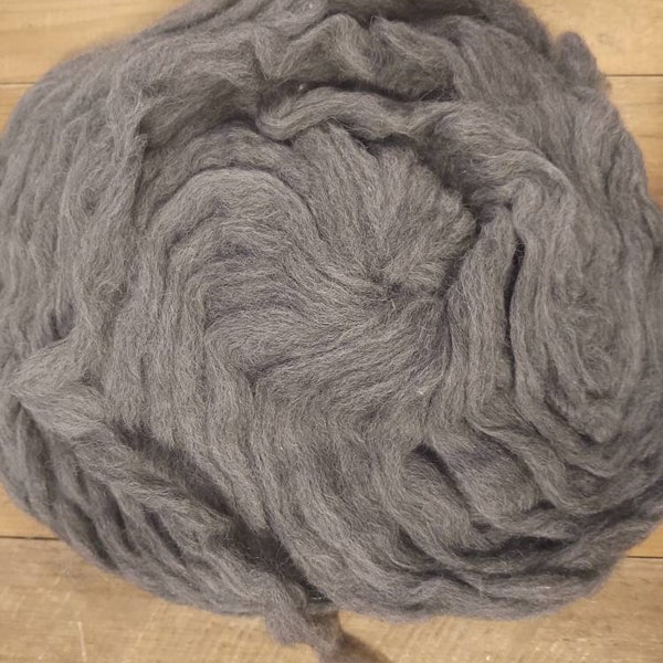 Icelandic Wool Alpaca Pencil Roving Undyed, Local, Natural GORGEOUS!  Knit Crochet Macrame Weave Beautiful Wool Alpaca Dark Gray Grey