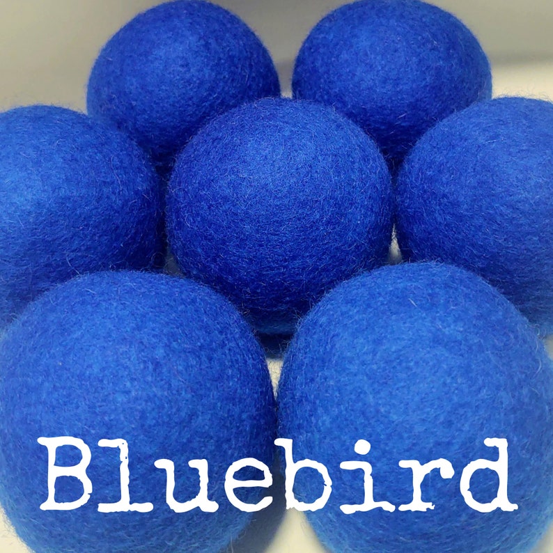 Wool Dryer Balls. Blues. Set of 3. Beautifully Hand Dyed. Better for your home. Laundry Supplies. Try As A Dog Cat Toy Cerulean Ocean Slate Bluebird