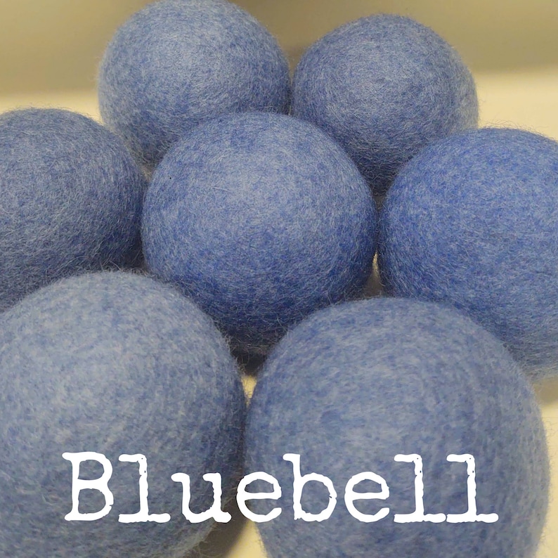 Wool Dryer Balls. Blues. Set of 3. Beautifully Hand Dyed. Better for your home. Laundry Supplies. Try As A Dog Cat Toy Cerulean Ocean Slate Bluebell