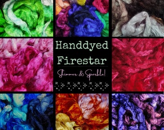 Firestar Handdyed Sparkle.  Felting, Spinning, Crafts, Blending.  Lovely and Luscious.  Unique. Sparkly
