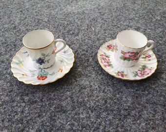 2er Set Mokkatassen mit Unterteller = Haviland/Limoges=Spode England