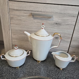 Art Deco = Koffiepot = Melkkan = Suikerpot = Thomas Porselein