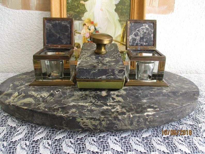 Art Deco Portor Marble Desk Set Image 0