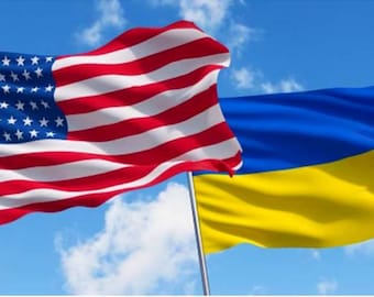 America with Ukraine -Ukrainian flag - patriotic picture - Ukrainian store - ukrainian seller - Ukrainian seller