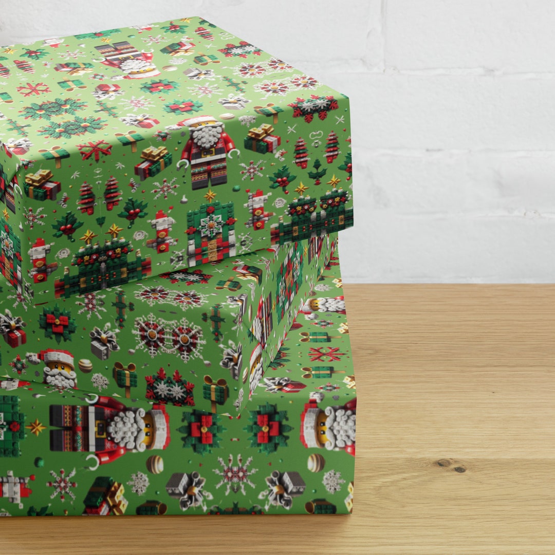 Green LEGO Wrapping Paper Sheets 3 Pack Etsy