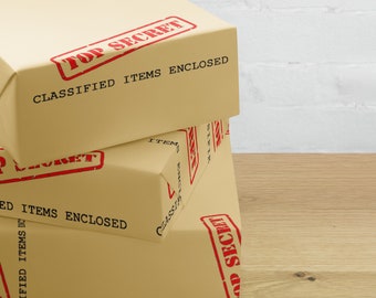 Papier cadeau très secret | Papier cadeau secret | Papier cadeau extraterrestre | Papier cadeau amusant | Papier cadeau marron | Cadeau d'espionnage | Papier cadeau sans coup d'oeil