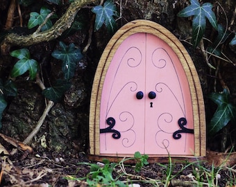 Fairy Door 'Emma' in Pink | Pink double Fairy door | Gnome door | Miniature door | Fairy garden | Fairytale door | Fairy door for tree