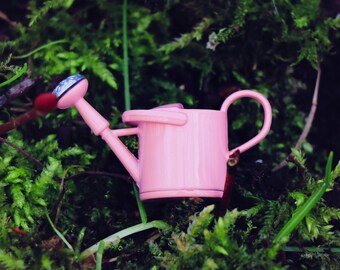 Pink fairy garden watering can | Fairy garden miniature | Miniature watering can | Miniature gardening | Scale 1|12 | Fairy miniature | Gift