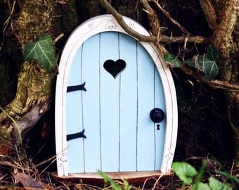 Feentür Emma Grün | Doppelte Feentür | Zwergentür | Miniatur Märchentür | Elfentür | Zahnfee Tür | Gartendeko | Geschenk