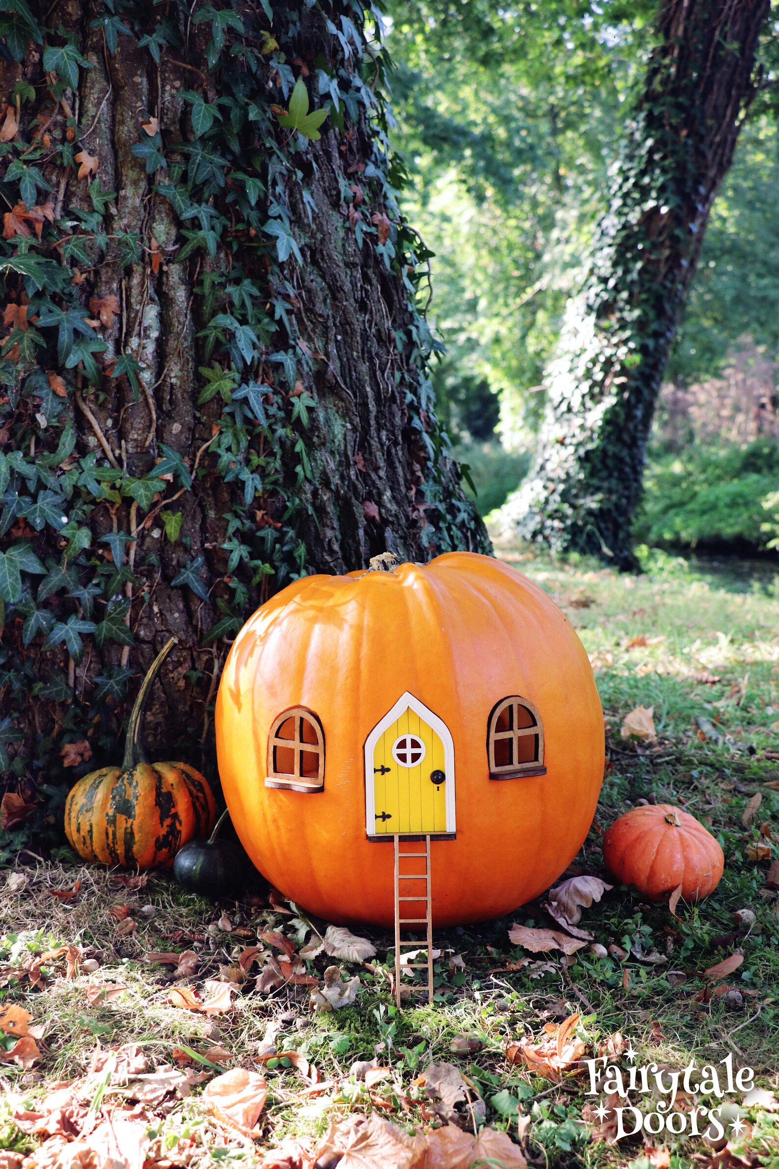 Fairy Pumpkin House Set With Yellow Door Pumpkin House - Etsy