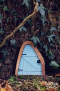 Fairy Door 'Iris' in Blue | Blue Fairy door | Fairy door for tree | Outdoor Decor | Fairy garden | Fairytale door | Gnome door | Mouse Door product logo
