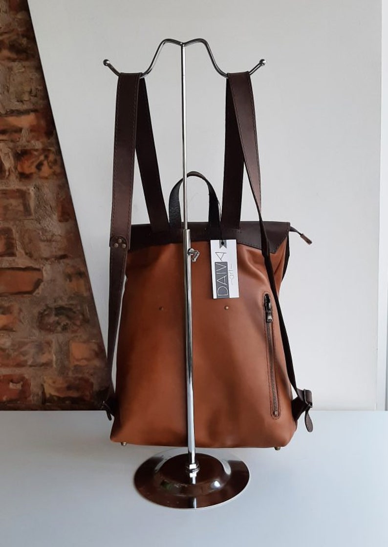 Stylish Brown Daiva Art Genuine soft leather backpack MOD-222