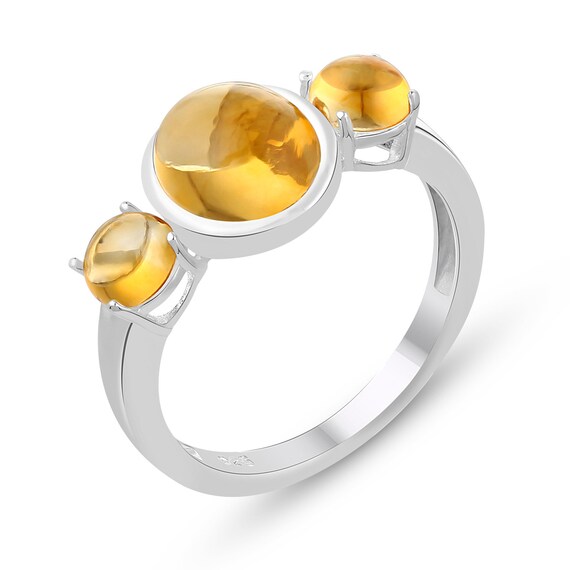 Natural Gemstone Ring Pure Silver Ring Handmade Ring Citrine Ring Gemstone Jewellery Mother Gift Idea Designer Ring Unique Ring