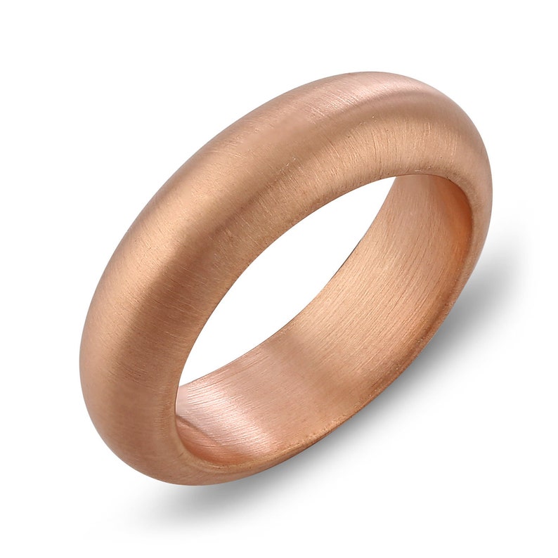 6MM Satin Finish Rose Gold Plain Band Mans Ring \u2022 Womans Ring \u2022 Mothers gift \u2022 Thin Ring Sterling Silver 14k Gold Fill \u2022 Anniversary Gift