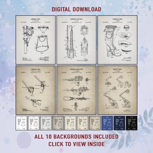 Vintage Lineman Patent Print Set: Electrician Wall Art Decor (Digital Download)
