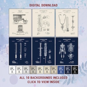 Vintage Medical Patent Art Prints: Doctor&#39;s Office Decor (Digital Download)