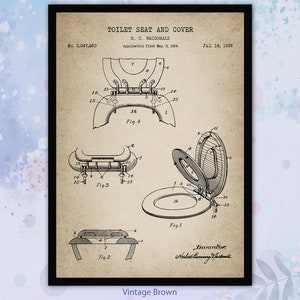 Set of 6 Vintage Bathroom Patent Print. Bathroom Wall Art. Shower ...