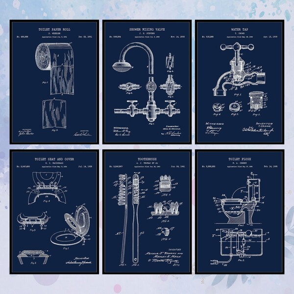 Navy Blue Bathroom Decor - Etsy