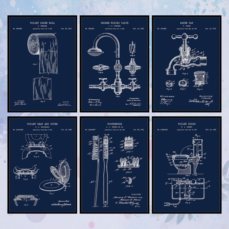 Navy Bathroom Decor - Etsy