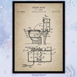 Set of 6 Vintage Bathroom Patent Print. Bathroom Wall Art. Shower ...