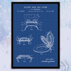 Set of 6 Vintage Bathroom Patent Print. Blueprint Wall Art. - Etsy