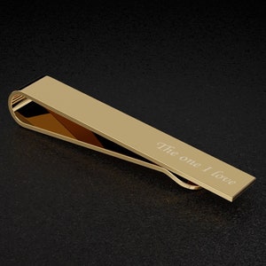 Personalised Groomsmen Tie Clip | Tie Pin For The Groom | Gold Tie Clip | Gold Tie Slide