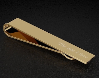 Personalised Groomsmen Tie Clip | Tie Pin For The Groom | Gold Tie Clip | Gold Tie Slide