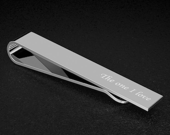 Personalized Silver Tie Clip: Engraved Groomsmen Gift