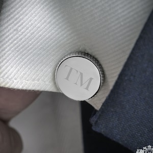 Personalised Silver Cufflinks | Groom Wedding Cufflinks | Wedding Party Gifts For Men - Anniversary Gifts For Men - Gift For Husband