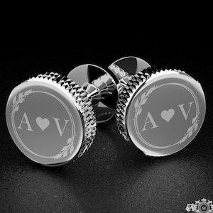 Regalos de San Valentín para él, regalo de San Valentín personalizado significativo para él, gemelos personalizados, regalo de San Valentín marido