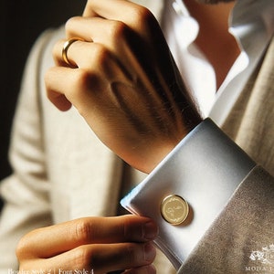 Personalised Gold Cufflinks | Groom Wedding Cufflinks | Wedding Party Gifts For Men - Anniversary Gifts For Men - Gift For Husband