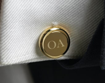 Personalised Gold Cufflinks – Gold Plated Cufflinks | Groomsmen Cufflinks | Gift For Husband - Gift For Him - Cufflinks in the uk