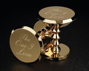Personalised Gold Cufflinks | Groom Wedding Cufflinks | Wedding Party Gifts For Men - Anniversary Gifts For Men - Gift For Husband