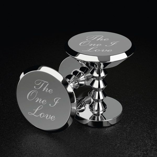 Stainless Steel Personalised Engraved Cufflinks | Wedding Cufflinks for Groom & Ushers with Box | Personalised Anniversary Gift Cufflinks