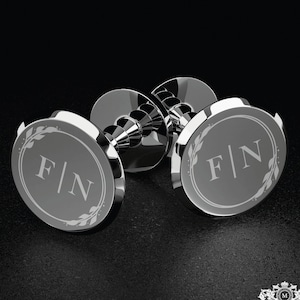 Personalized Silver Cufflinks: Engraved Valentine&#39;s Gift Set