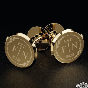 Personalized CUFFLINKS for Men Groom Cuff Links Set Custom Engraved Groomsmen Gifts Initials Him Groomsman Gift Dad Best Man Father Bride