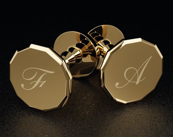 Personalized Engraved Cufflinks - Perfect Wedding or Anniversary Gift for Groomsmen or Husband - Custom Monogram Cufflinks