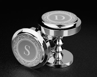 Personalized Silver Cufflinks: Engraved Wedding Groomsmen Gift