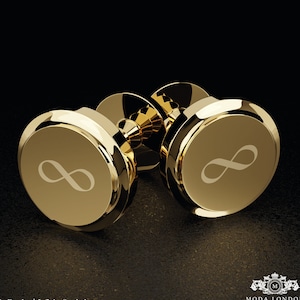 Personalized Gold Cufflinks: Engraved Initials, Valentines Gift